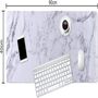 White Marble Desk Pad Protector, thumbnail 2 of 7