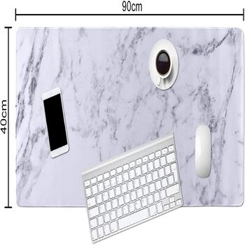 White Marble Desk Pad Protector, 2 of 7