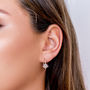 Guiding North Star September Birthstone Silver Hoops, thumbnail 10 of 12