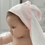 Personalised Pink Bunny Hooded Baby Towel, thumbnail 2 of 7