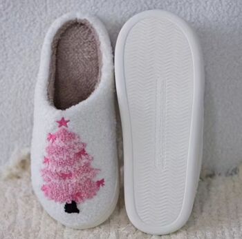 Pink Christmas Tree Slippers, 2 of 4