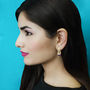 Aqua Chalcedony Rose/Gold Plated Long Drop Earrings, thumbnail 3 of 10