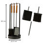 Wooden Handled Fireplace Tools Companion Set, thumbnail 2 of 4