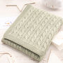 New Baby Boy Luxury Cotton Knitted Cable Blanket, thumbnail 6 of 12