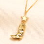 Star Cowgirl Boot Pendant Necklace In Gold Plating, thumbnail 1 of 2