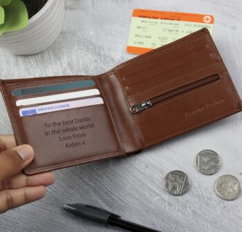 Personalised Tan Leather Wallet, 2 of 4