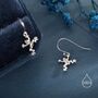 Sterling Silver Tiny Frog Drop Hook Earrings, thumbnail 6 of 11