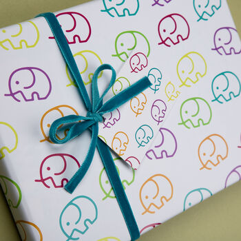 Childrens Elephant Wrapping Paper Set, 2 of 9