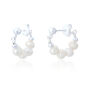 Calliope Sterling Silver Small Pearl Hoop Earrings, thumbnail 2 of 2