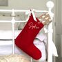 Personalised Red Scandi Christmas Stocking, thumbnail 4 of 4