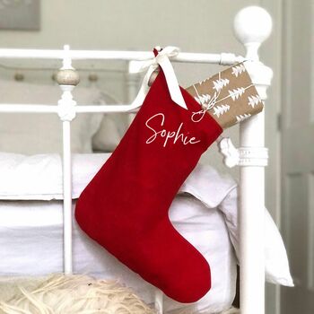Personalised Red Scandi Christmas Stocking, 4 of 4