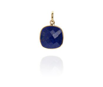 Lapis 18ct Gold Plated Vermeil Silver Pendant Necklace, 5 of 11