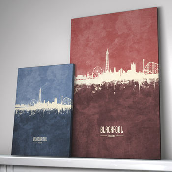 Blackpool Skyline Print And Box Canvas, 2 of 6