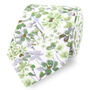 Wedding 100% Cotton Floral Print Tie Green And White, thumbnail 1 of 3