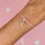 Sparkly Pink Christmas Snowflake Bracelet In White Pouch, thumbnail 3 of 6