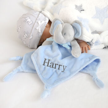 Personalised White Baby Gown With Elephant Comforter, 3 of 12
