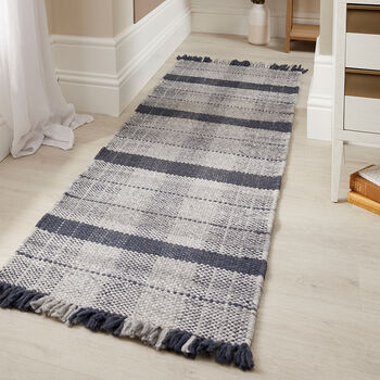 Highland Check Easy Care Navy Rug, 4 of 5