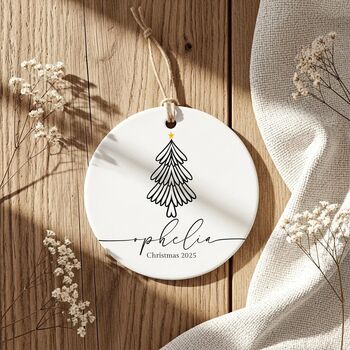 Personalised Minimalist Christmas Tree Bauble, 8 of 9