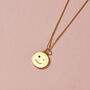 Birthstone Wink Face Disc Necklace, thumbnail 2 of 9
