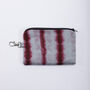 Tie And Dye Grey And Maroon Silk Zipped Pouch Bag, thumbnail 2 of 4