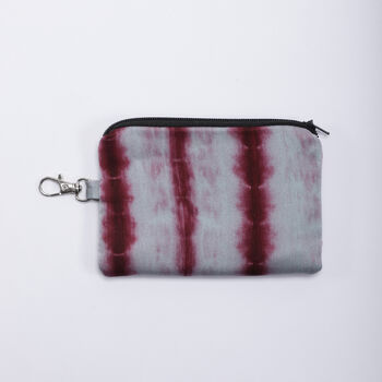 Tie And Dye Grey And Maroon Silk Zipped Pouch Bag, 2 of 4