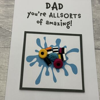 Liquorice Allsorts Polymer Clay Birthday Card Handmade, 8 of 12