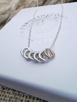 Handmade Sterling Silver 70th Birthday Necklace, 6 of 11