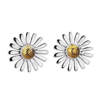 Sterling Silver Daisy Stud Earrings, 2 of 2