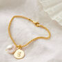 Gold Letter Bracelet With Freshwater Pearl, thumbnail 3 of 6