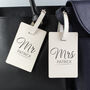 Set Of Two Luxury Leather Couple Luggage Tags, thumbnail 1 of 4