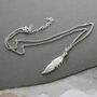 Sterling Silver Lucky Feather Necklace, thumbnail 6 of 7