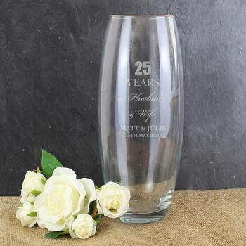 Personalised Anniversary Glass Bullet Vase, 5 of 6