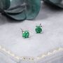 Emerald Green Three Four Five And 6mm Cz Stud Earrings, thumbnail 3 of 12