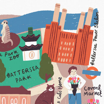 Battersea Illustrated London Map, 3 of 6