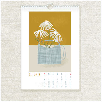 2026 Flower Mugs Illustrated Mini Wall Calendar, 3 of 6