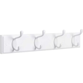 Wall Mounted Coat Rack With Four Metal Hooks, 10 of 12
