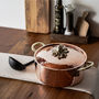 Hammered Copper Casserole Dish – Solid Copper Cookware With Brass Lid, thumbnail 1 of 6