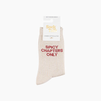 Spicy Chapters Only Combed Cotton Glitter Socks In Cream, 4 of 4