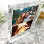 Personalised Freestanding Two Photos Giant Crystal Block 19.5cm X 14cm Portrait, thumbnail 6 of 7