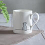 Sitting Dog Mug, Light Grey, Fine Bone China, thumbnail 5 of 7