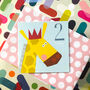 Giraffe 2nd Birthday Card, thumbnail 2 of 5