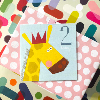 Giraffe 2nd Birthday Card, 2 of 5