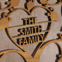 Personalised Wooden 3D Heart Family Tree Wall Art, thumbnail 2 of 6