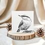 Nuthatch – Hand Drawn Woodland Bird Greeting Card Illustration, thumbnail 1 of 5