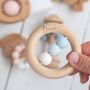 Bambino Eco Friendly Wooden Blue Ring And Bead Teething Toy, thumbnail 1 of 3