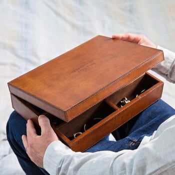 Personalised Mens Leather Storage Box, 3 of 12
