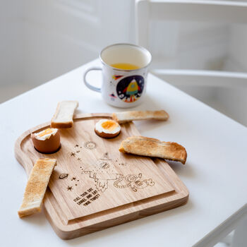 Personalised Space Themed Wooden Toast Chopping Board, 9 of 10