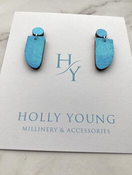 'Kelly' Painted Wood Sustainable Earrings, 7 of 12