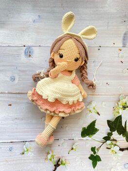 Organic Handmade Crochet Doll With Removable Clothes, 3 of 12