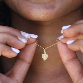 9ct Gold Starburst Heart Necklace, 2 of 3